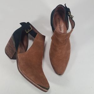 Jeffrey Campbell Brown Black Suede Woodruff Cut Out Ankle Booties Women 7.5